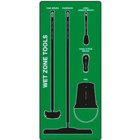 ACCUFORM Accuform Signs Wet Zone Store-Board, Ultra Aluma-Lite, Green on Black PSB711GNBK